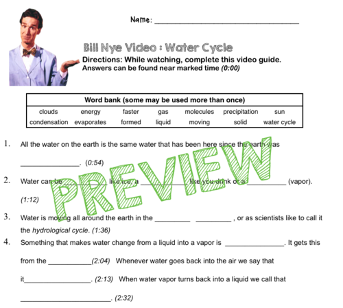 bill-nye-video-questions-water-cycle-w-time-stamp-word-bank-and-answer-key-by-spransky