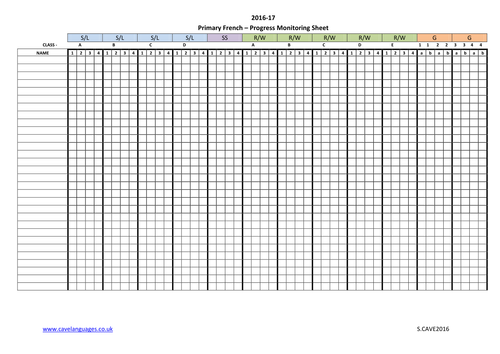 Version 3 teacher monitoring sheet for languages in KS2 | Teaching