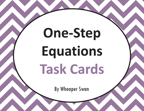 One Step Equations Task Cards