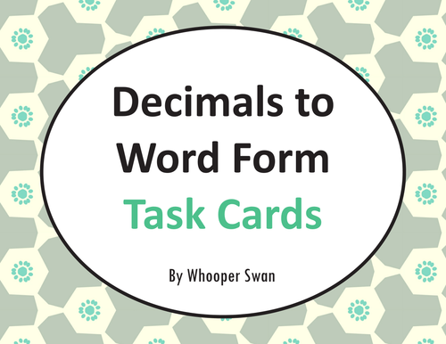 Decimals to Word Form Task Cards
