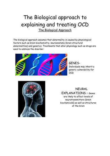 Abnormality - Biological approach to Explaining and Treating OCD Workbook