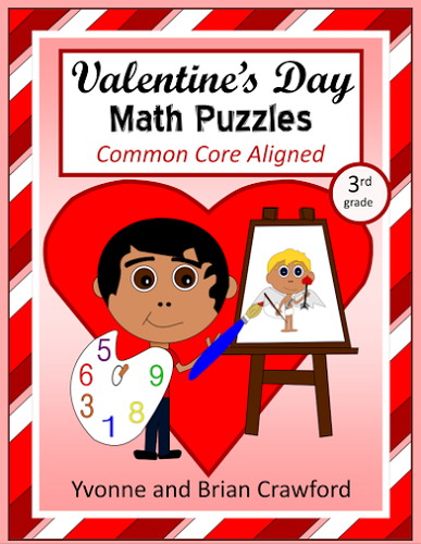 Valentine's Day Common Core Math Puzzles - 3rd Grade