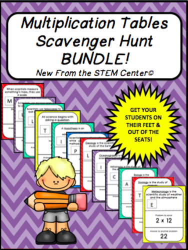 Multiplication Tables Scavenger Hunt Bundle