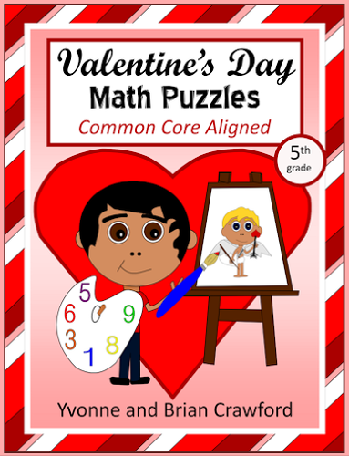 Valentine's Day Common Core Math Puzzles - 4th Grade