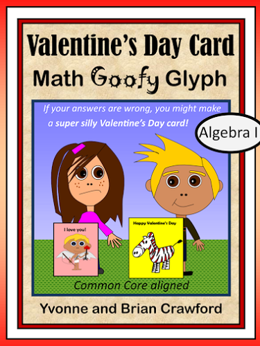 Valentine's Day Math Goofy Glyph (Algebra)