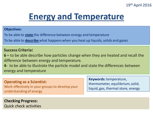 Energy and Temperature - Activate 2