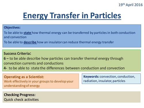 Energy Transfers in Particles - Activate 2