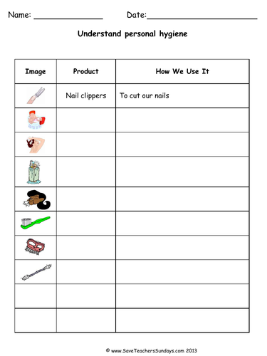 Personal Hygiene KS1 Lesson Plan and Worksheet