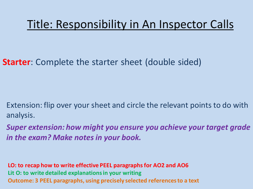 Responsibility in An Inspector Calls