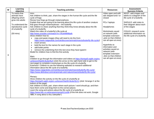 Butterfly Life Cycle KS1 Lesson Plan and Worksheet