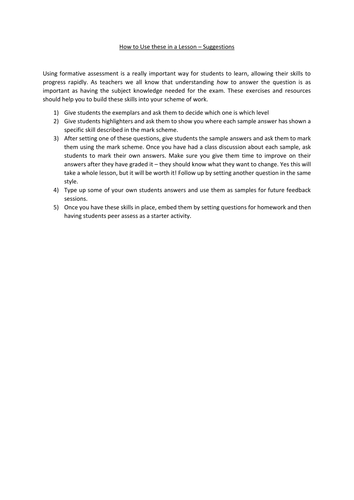 Student guidance on answering questions for the new AQA spec Paper 1: Understanding the Modern World