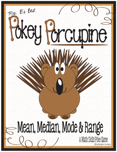 Pokey Porcupine Poke Cards: Mean, Median, Mode & Range
