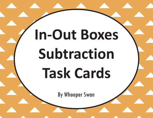 In and Out Boxes - Subtraction Task Cards