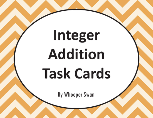 Integer Addition Task Cards