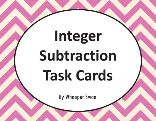 Integer Subtraction Task Cards