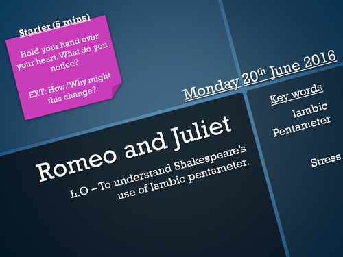 Romeo and Juliet - William Shakespeare - Iambic Pentameter