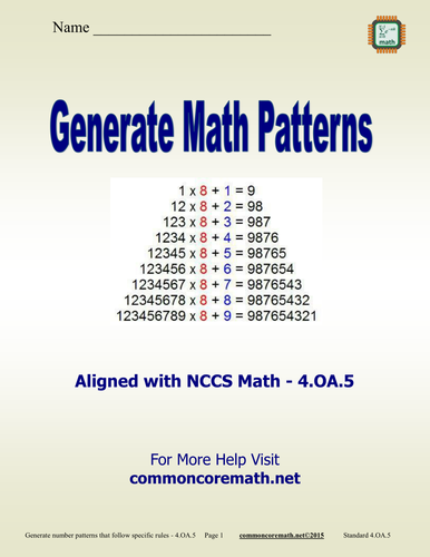 Generate Math Patterns - 4.OA.5