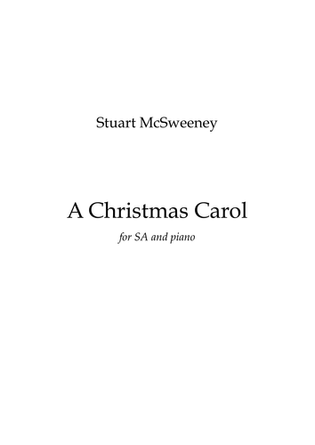 A Christmas Carol (Sheet music for SA and Piano)