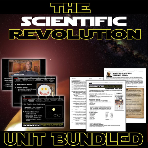 Scientific Revolution Unit: PPTs, Worksheets, Project, Lesson Plans+Test