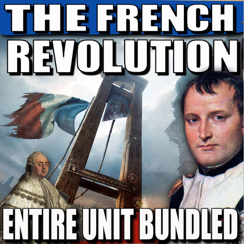 French Revolution Unit - PowerPoints, Worksheets, Lesson Plans+Test