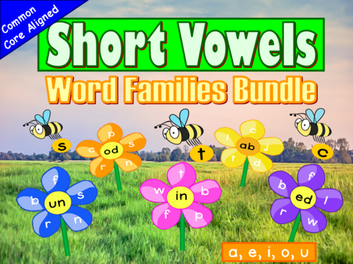Short Vowels Word Families Phonics Bundle