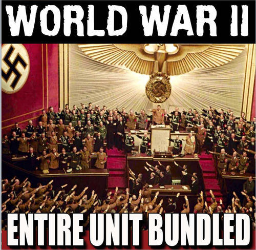World War II Unit - PowerPoints, Worksheets, Lesson Plans+Test(WW2)
