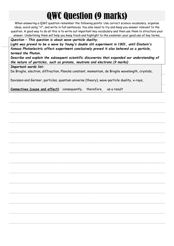 A level Physics Wave Particle Duality