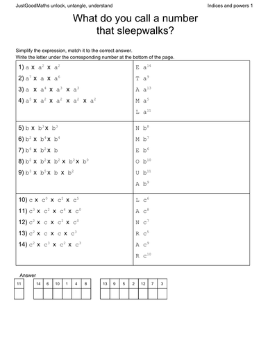 Index laws 1 Multiply powers in the same base