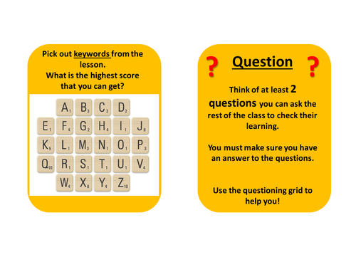 Differentiated Challenge/ Extension/ Progress tasks for display