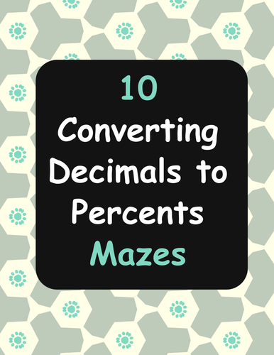 Converting Decimals to Percents Maze