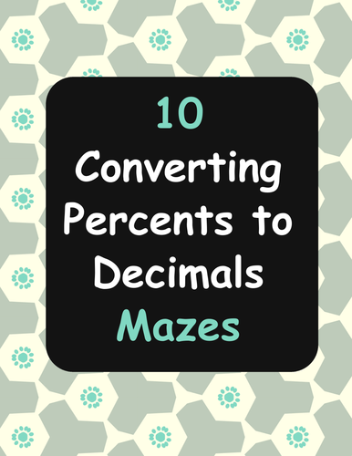 Converting Percents to Decimals Maze
