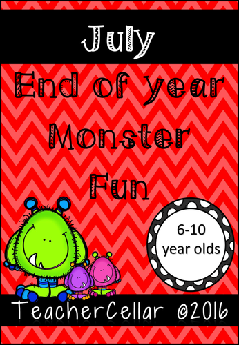 Reading and writing July Monster Fun Book