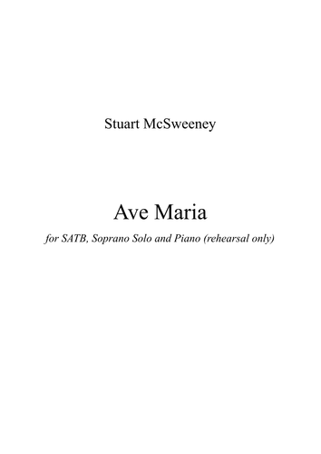 Ave Maria (for SATB and Piano for rehearsal)