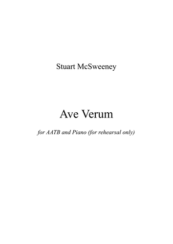 Ave Verum (AATTBB and Piano for rehearsal)