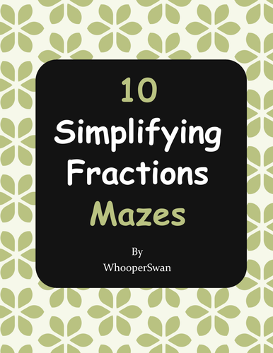Simplifying Proper Fractions Maze