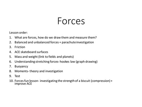 KS3 forces complete set of lessons