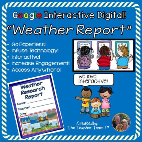 Google Classroom Weather Report for Google Drive | Teaching Resources