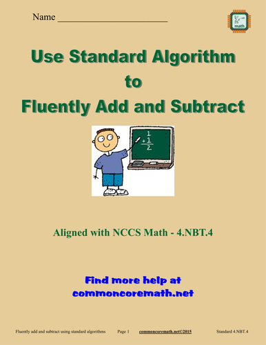 Use Standard Algorithm to Fluently Add and Subtract - 4.NBT.4
