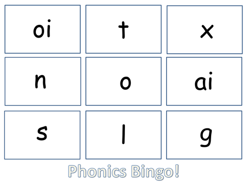 Phonics bingo cards