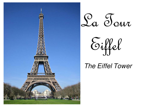 A Powerpoint Presentation On The Eiffel Tower With A Worksheet To Fill In Teaching Resources