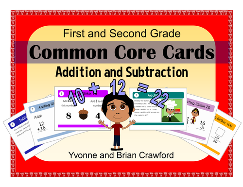 Addition and Subtraction Task Cards (first and second grade)