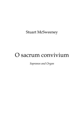 O sacrum convivium (Soprano with Organ accompaniment)