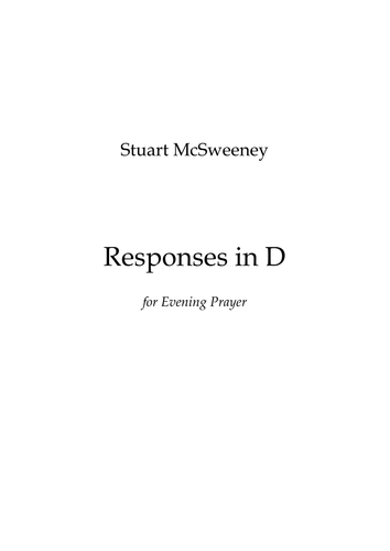 Evening Prayer Responses in D (SATB with Organ for rehearsal)