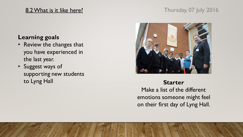 PSHE year 8 tutor activites