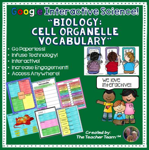 Google Drive Biology -Cell Organelle Vocabulary for Google Classroom