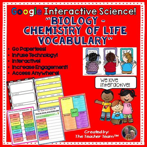 Google Drive Biology - Chemistry of Life Exercises for Google Classroom