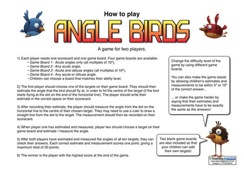 Angle Birds - Angle Estimation / Measuring Game