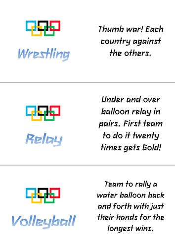 Alternative Olympics - a spin on traditional Olympic activities
