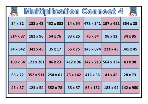 Multiplication Connect 4 Game