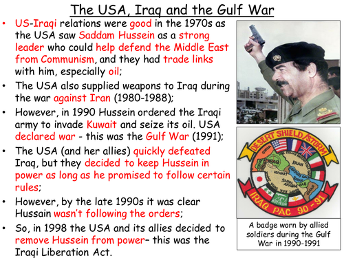 American Foreign Policy, 1970s-1998: Iraq, the Gulf War and afterwards